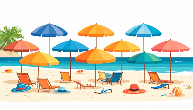 Flat summer umbrella vector