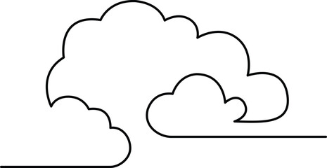 Obraz premium Simple cartoon clouds floating in sky illustration Vector