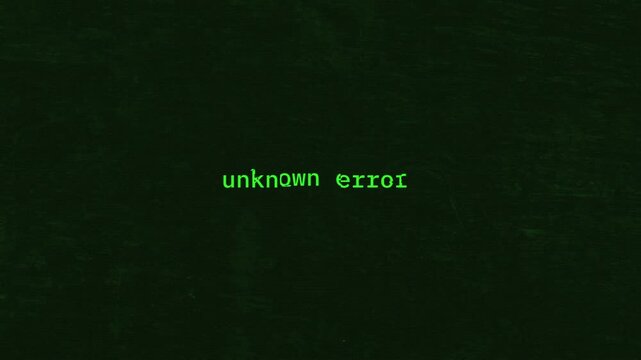 Unknown System Error Displayed on Glitchy Retro CRT Monitor
