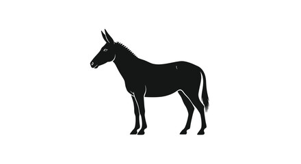 Fototapeta premium Donkey Silhouette Isolated on White Background