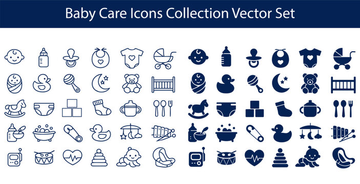 Baby Care Icons Collection Vector Set