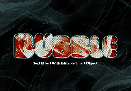 Retro Halftone Bubble Text Effect Template