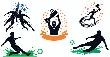 Football Action Silhouette Vector Collection © Up_An_Stock