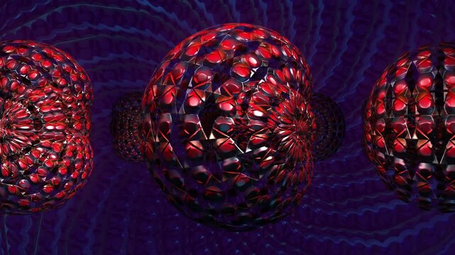 Abstract 3D colourful shape with purple animated background