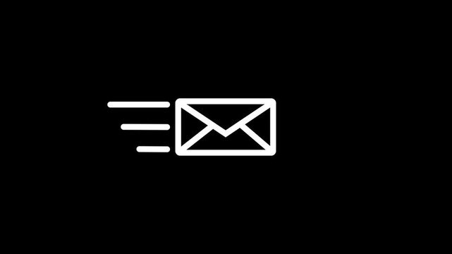 Mail email message sending envelope icon animation.