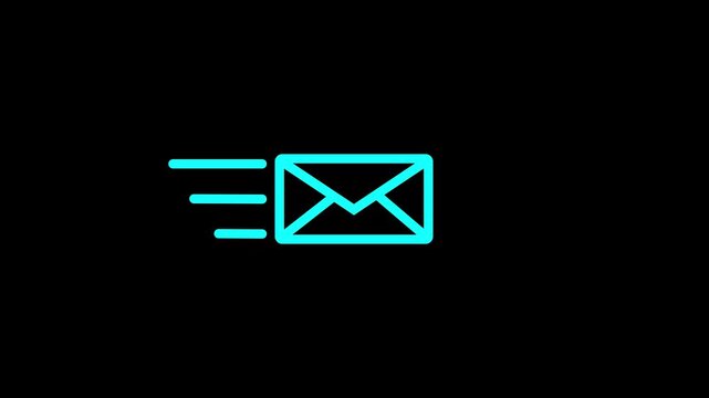 Mail email message sending envelope icon animation.