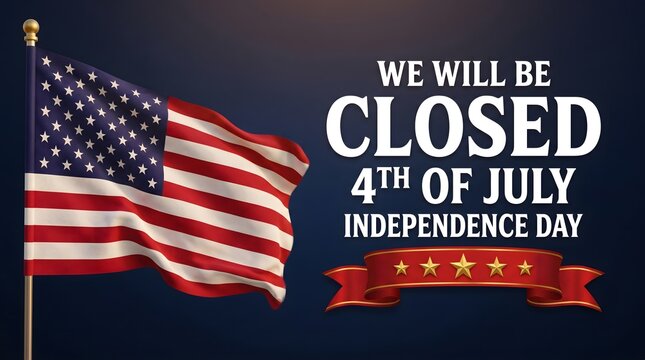 Happy 4th of july independence day closed sign