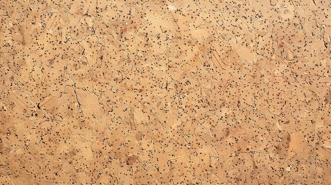 Natural Cork Board Texture Macro &ndash; Organic Brown Tones, Soft Even Lighting, Highly Detailed Surface, Clean Edges, Large Empty Area for Sticky Notes or Text, Office Background Concept
