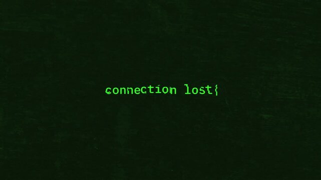 Connection Lost Signal on Old CRT Hacker Interface Animation
