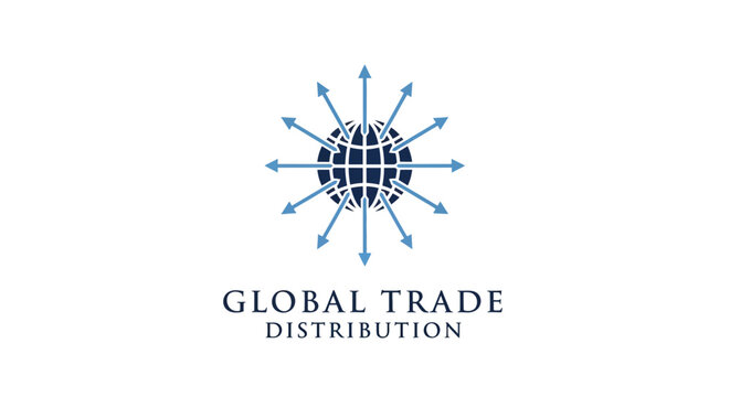 Global trade and distribution logo design.