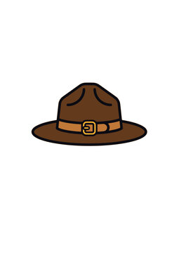 Canadian Mountie Ranger Hat Vector Icon for Canada Symbol