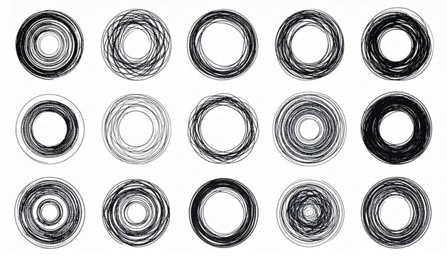 Geometric circle brush vector