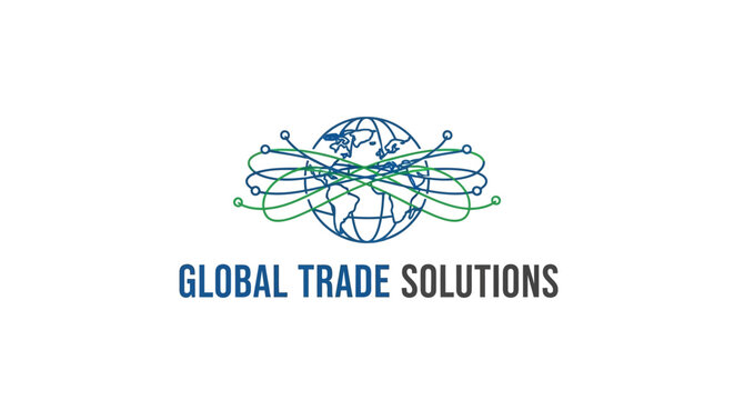 Global trade solutions business logo design.