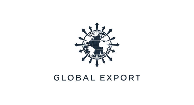 Global export business logo design.