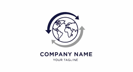 Fototapeta premium Global business logo template with earth.