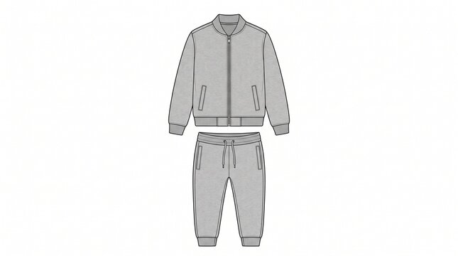 Grey tracksuit with zip up jacket and matching sweatpants