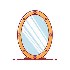 Obraz premium Oval Decorative Mirror with Ornate Frame
