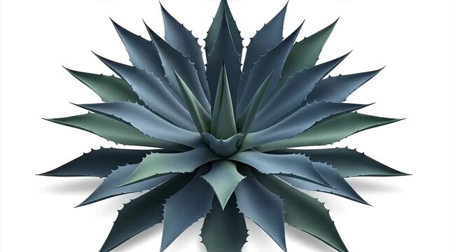 Agave Americana plant displaying striking blue-green succulent leaves radiating outwards showcasing a natural architectural form ideal for botanical and beverage themes highlighting desert flora. plan