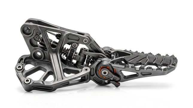 High-performance motorcycle gear shifter pedal with intricate vector design for optimal control