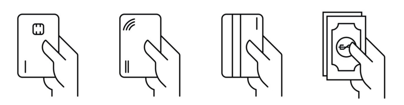 Smart Card Transaction Icons for Digital Banking