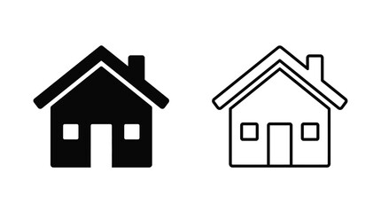 Fototapeta premium house icon set black and white outline