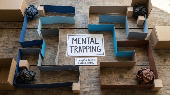Mental Overload Maze: Thoughts Trapped Easily