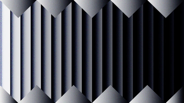 An abstract black and white striped background featuring a vertical metallic steel texture design with silver lines for a modern business wallpaper illustration with grain texture