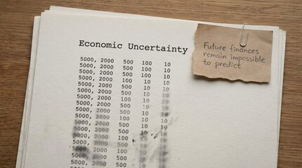 Naklejka premium Economic Uncertainty Document Showing Financial Stress and Data
