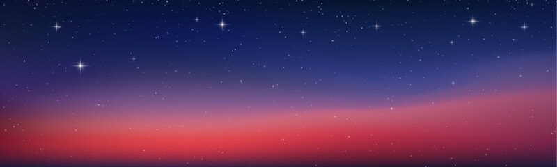 Fototapeta premium Realistic vector space galaxy with nebula in the starry night sky. Bright star light fills cosmos and universe. Dark blue background with glowing stars and fantasy design.