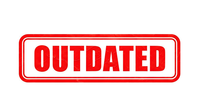 An outdated red stamp with white bold letters spelling out the word, indicating something is no longer current or valid
