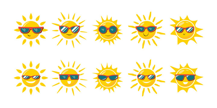 Cartoon Sun Wearing Sunglasses