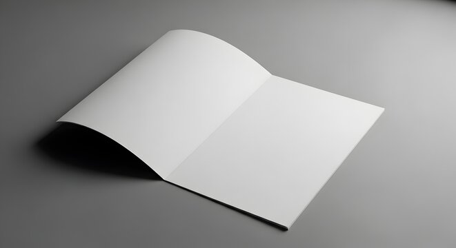 A stark black and white image depicts a single curled sheet of paper suggesting emptiness and potential for creative expression