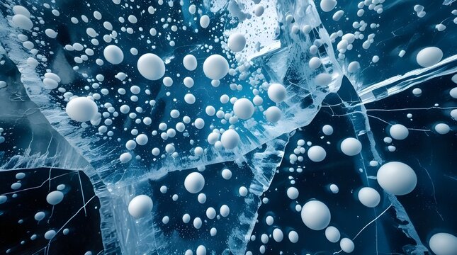 Trapped Oxygen Bubbles in Thick Blue Glacial Ice