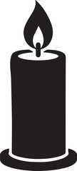 Obraz premium Bold silhouette candle icon vector isolated on white background for light, prayer, and relaxation design..