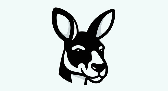 Stylized kangaroo head illustration