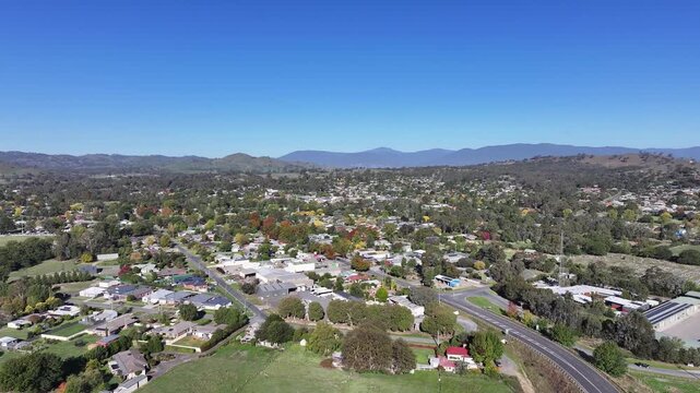 Cinematic aerial footage of Alexandra Victoria Australia