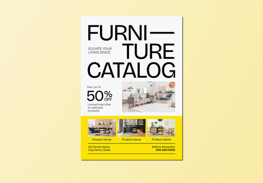 Light Blue & Yellow Simple Clean Furniture Catalog Sale Flyer