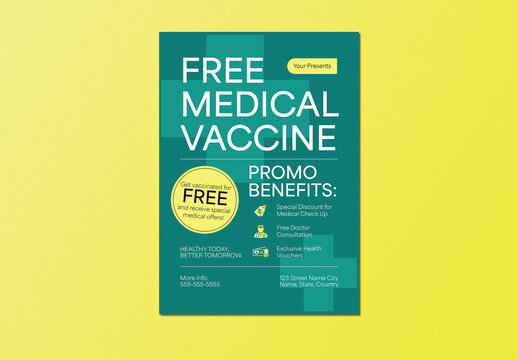 Tosca Green Yellow Clean Medical Check Up Flyer