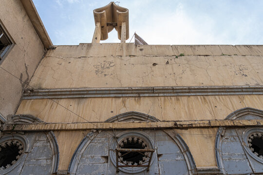 Courtyard and outbuildings of the Al Tahera Church in Mosul, Iraq