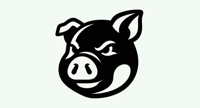Stylized pig head illustration