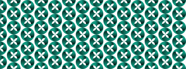 Decorative seamless geometric pattern featuring repeating circular floral motifs. Modern retro-inspired abstract design suitable for wallpaper, fabric, wrapping paper, textile prints, packaging, web b © sofian