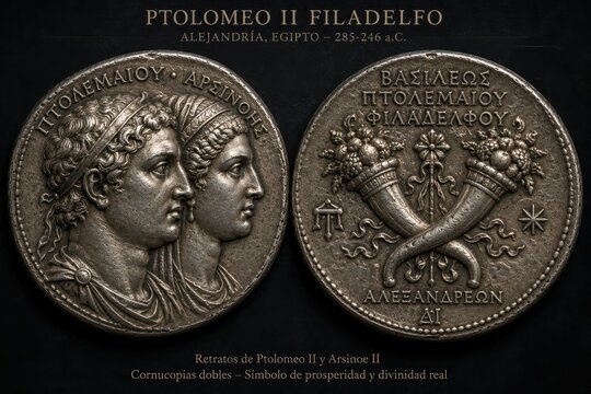 Ptolemy II Philadelphus silver coin from Alexandria Egypt