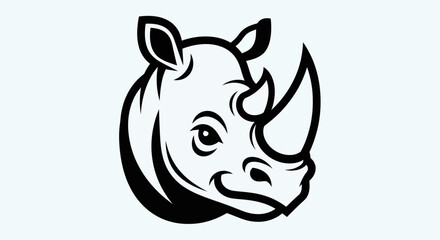 Stylized rhino head illustration © Andre