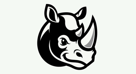 Stylized rhino head illustration © Andre