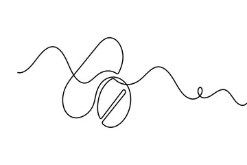 Obraz premium Medical pill and capsule icon, continuous one line drawing minimalist style isolated outline vector illustration