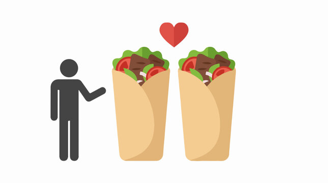 Person showing love for fresh healthy vegetable wraps