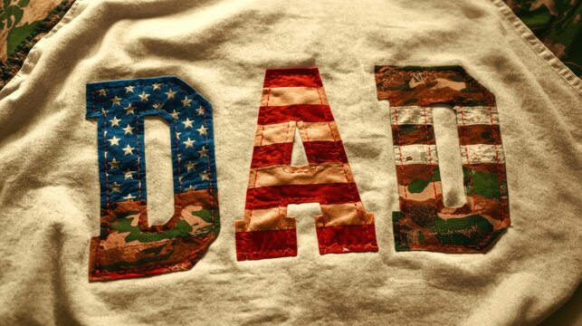 fabric texture background with word Dad