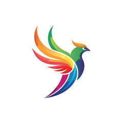 Obraz premium Colorful parrot flying with bright rainbow feathers