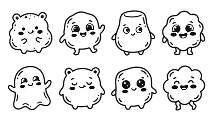 Fototapeta premium Cute Kawaii Monsters Doodle Collection