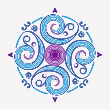 Abstract Swirl Mandala Design